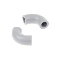 2x LEGO Curved Brick Pipe 90° 1x1 New Light Gray Connector Type2 Hülse 25214