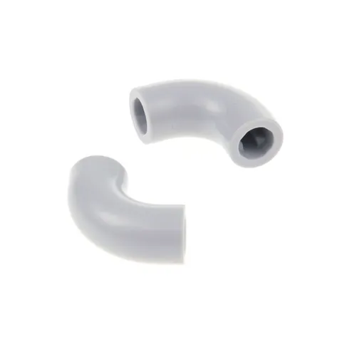 2x LEGO Curved Brick Pipe 90° 1x1 New Light Gray Connector Type2 Hülse 25214