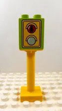 Lego Duplo Item Traffic Light 2x2 w/ 4" stanchion lime/canary
