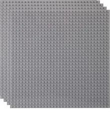 Pack of 4 Lego Type Gray Base Plates 32 x 32 Stud 10" x 10" Plate Non Lego