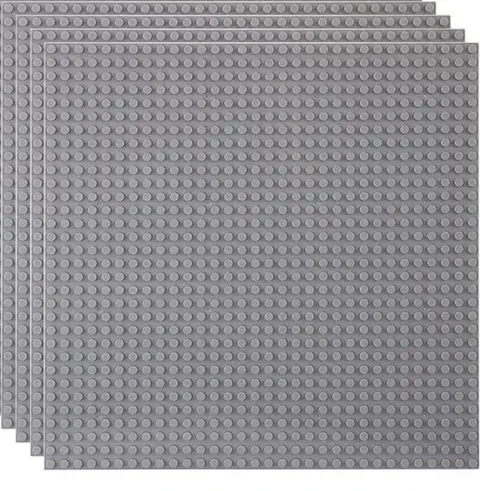 Pack of 4 Lego Type Gray Base Plates 32 x 32 Stud 10" x 10" Plate Non Lego