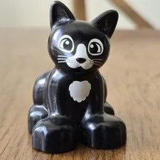Lego Duplo Black Cat Figure Pet Animal Replacement Minifigure