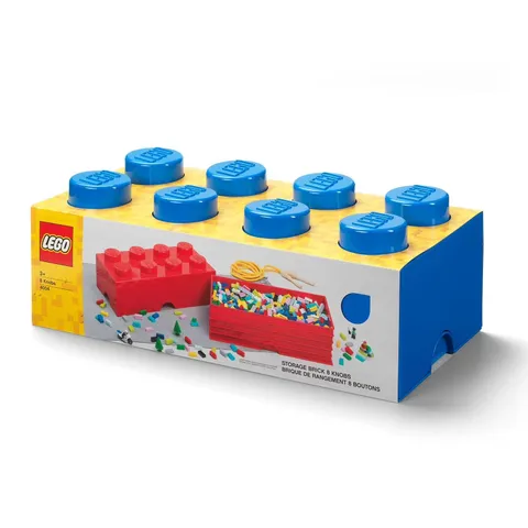 LEGO Blue Storage Brick 8 Knobs Stackable 19.7 x 9.84 x 7.09 New Free Shipping