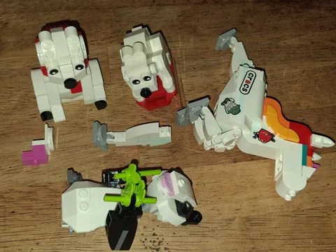 T Lego Lot 4 Partial Build Animals Panda Horse Polar Bear Missing Pieces