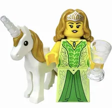 LEGO Minifigures Fairy Princess Minifigure w/ Goblet Cup & White Unicorn