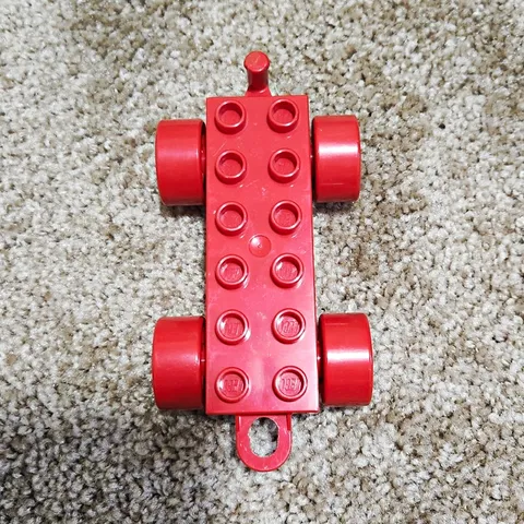 LEGO Red Wheel Base Vehicle Chassis with 4 Wheels Plastic Part, 1 Piece