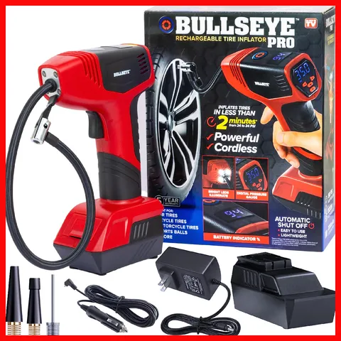 Emson Bullseye Pro Tire Inflator Pressure Gauge Compact And Portable Automatic