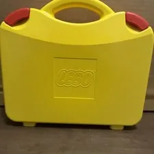 Lego Carrying Case Brief Case Storage Container Yellow With Moveable Dividers