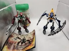 LEGO Bionicle Vahki Lot 8614 Nuurakh & Bordakh Figures Canister Manual Parts...