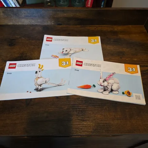 Lego 31133 Creator 3 in 1 White Rabbit Instruction Manuals Only Bird Seal 3 Book