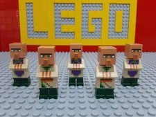 LEGO Minecraft Minifig Set 5pcs Desert Villager Farmer Cleric Mob Figures