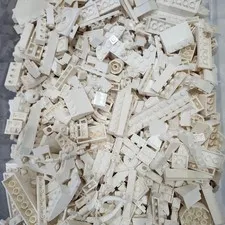 Bulk Lego:  White - Sorted, 15oz, Bricks, Flats, Studs, Angles, Baseplate