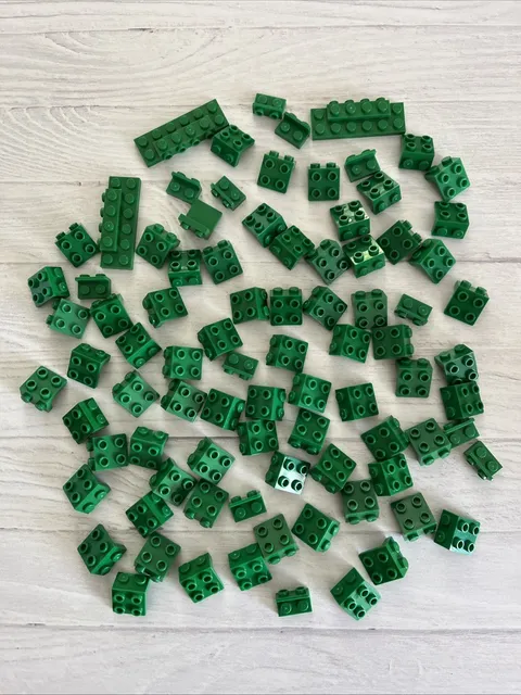 LEGO LOT GREEN 85 PCS 2X2 1X2 BRACKET VARIETY BUILDING PIECES