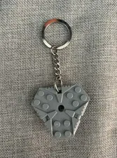 LEGO 6 x 6 Plate Modified Hexagonal with Pin Hole - Light Bluish Gray Key Chain