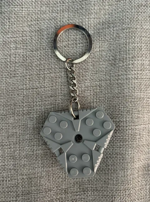 LEGO 6 x 6 Plate Modified Hexagonal with Pin Hole - Light Bluish Gray Key Chain
