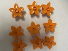 Lego Duplo Orange Flowers Lot Of 9
