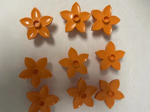 Lego Duplo Orange Flowers Lot Of 9