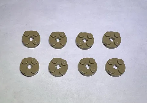 Lego Lot Of 8 Sand Yellow 2x2 Round Plate Plates New City Part