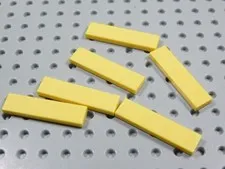 LEGO Lot of 6 Yellow 1x4 Smooth Tiles Plates BK