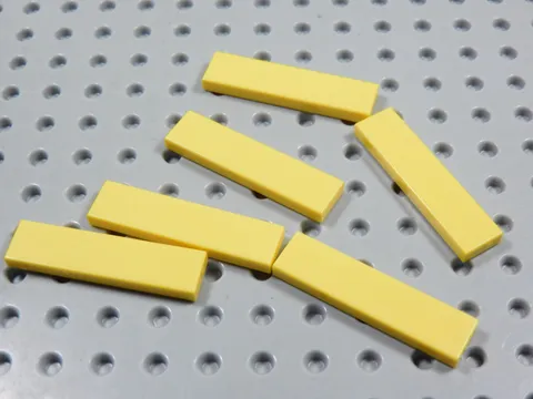 LEGO Lot of 6 Yellow 1x4 Smooth Tiles Plates BK