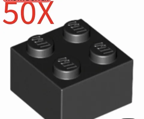 Lego Brick 2x2 Black (x50) Building Blocks Part Piece Bulk