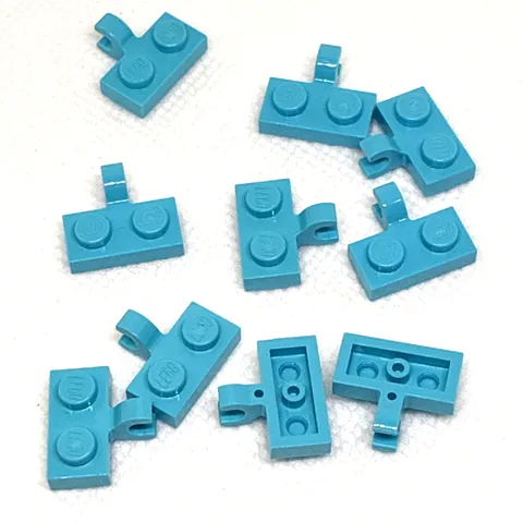 LEGO Parts - Medium Azure Plate 1 x 2 with Clip on Side - No 11476 - QTY 10