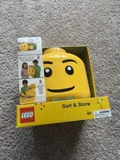 LEGO Sort & Store NEW Large Yellow Mini Figure Head Storage - Original Package