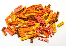 Lego Orange PLATES 1x'S SMALL ONLY 100pc Lot 1x4 1x3 1x2 City Construction