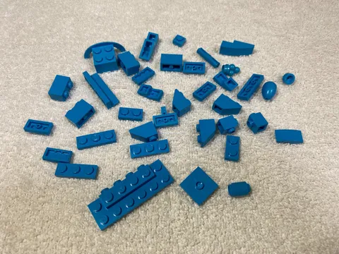 37 DARK AZURE BLUE LEGO Specialty Pieces Bricks Plates Slopes Studs PartS