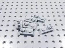 LEGO Lot of 6 Light Bluish Gray 1x2 Plates w/ Stud & Clip on Top BB