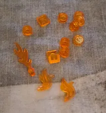 LEGO Trans-Orange Flame Plastic Pieces Parts Bulk Lot of 12 (12pc)