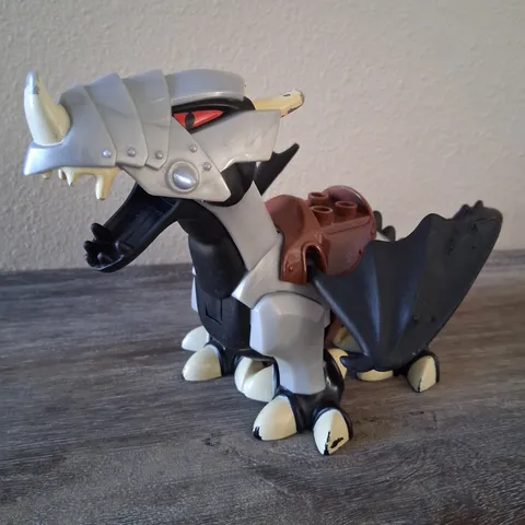 LEGO Dragon Figure w/ Wings & Brown Saddle Gray Black Brown Tan 2004