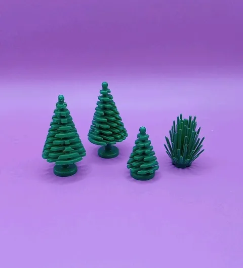 LEGO TREES Lot (4) 3 Trees 1 Bush