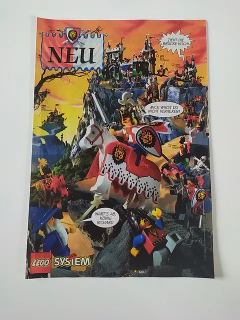 Rare Advertising Flyer Advertising Sheet Lego Castle Knights 6090 6078 6082 6036 1995