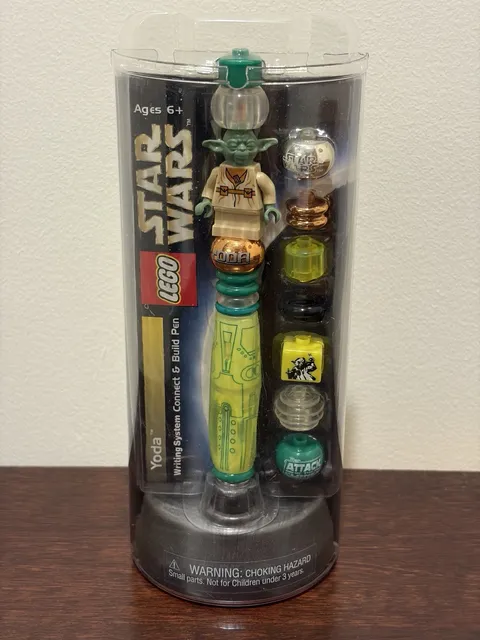 RARE 2003 LEGO Star Wars 1734 Yoda Writing System Connect &Build Pen NEW IN BOX