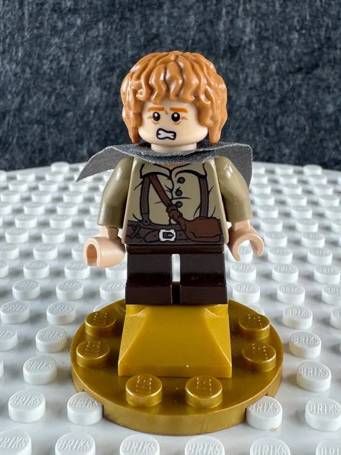 LEGO LOTR Retired Samwise Gamgee LOR004 Dark Tan Shirt Gray Cape Minifigure