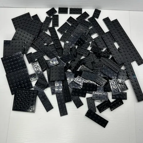 Lego Parts Pieces - Black Plates Lot Of 110 Various Sizes