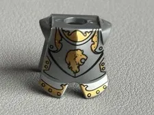 Lego Kingdoms Minifig Pearl GRAY KNIGHT ARMOR Chest Plate w/Gold Lion 2587