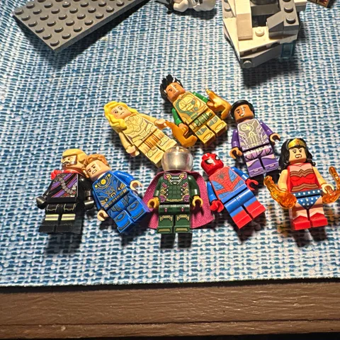 LEGO minifigure lot mixed characters includes Spider-Man plastic figures
