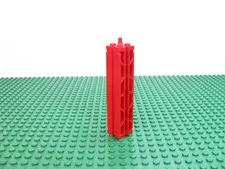 2002 LEGO Red Support 2 x 2 x 8 w Channels Top Peg Lattice 2 Sides 4621 #30646a
