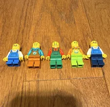 LEGO DUPLO Minifigure Lot of 5, No Hats, Overalls & Apron Figures, Age 2+