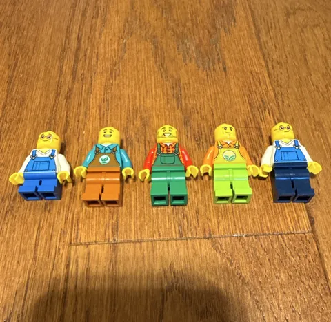 LEGO DUPLO Minifigure Lot of 5, No Hats, Overalls & Apron Figures, Age 2+
