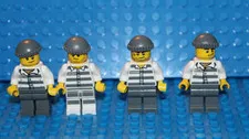 Lego City 4 Minifigures Jail Prisoner, Inmate, criminal