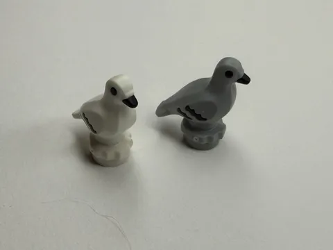 Lego Animal Bird Pigeon White Grey Lot Of 2