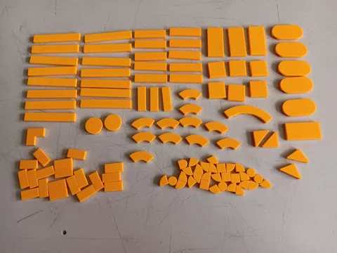 LEGO BULK LOT 112 BRIGHT LIGHT ORANGE SMOOTH TILES 1X1 1X2 1X3 1X4 1X6 2X2 2X4