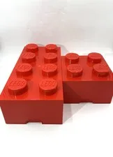 2 Empty Lego Storage Brick Stackable Containers 8 & 4 Stud Durable Boxes