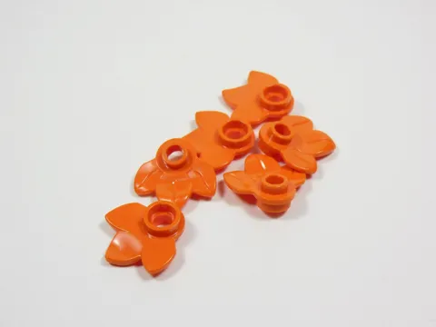 LEGO Lot of 6 Reddish Orange Plant Plates with 3 Leaves Minifig I2