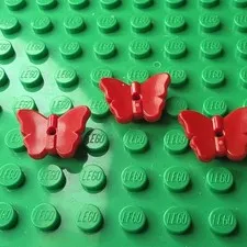 LEGO Butterfly Piece/Part Red Plastic Animals 3 Pieces 3 Parts L0521