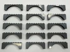 ( 15 ) LOT BRAND NEW LEGO 1x8x2 DARK GRAY BRICK WALL MASONRY CASTLE BOW 40296