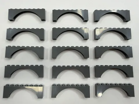 ( 15 ) LOT BRAND NEW LEGO 1x8x2 DARK GRAY BRICK WALL MASONRY CASTLE BOW 40296